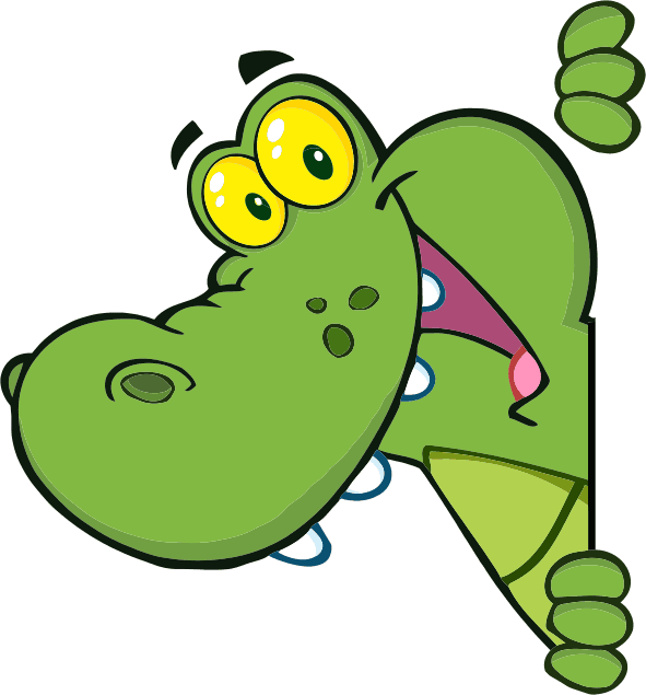 Kids vinyl rug green happy crocodile - TenStickers