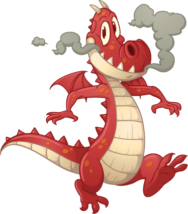 Kids vinyl rug with red dragon design - TenStickers