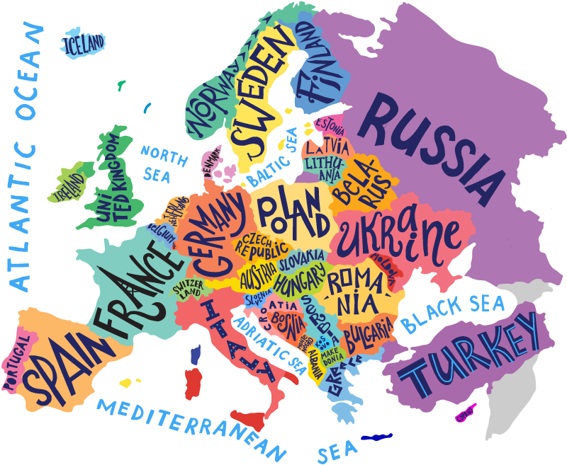 Kids vinyl rug europe map for children - TenStickers