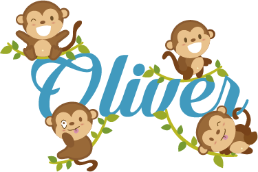 Kids vinyl rug monkey design - TenStickers