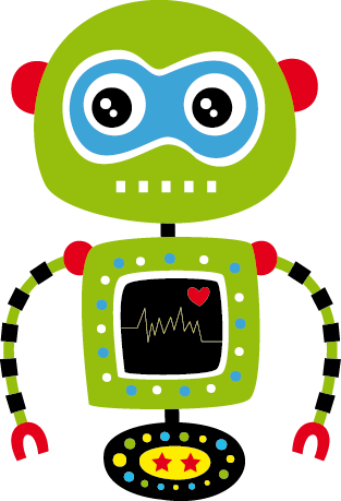 Kids vinyl rug green robot design - TenStickers