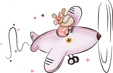 Kids vinyl rug little mouse in an airplane - TenStickers