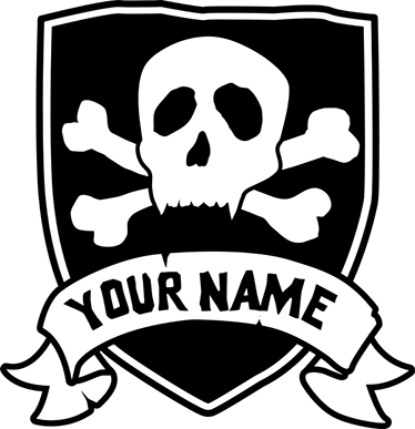Kids vinyl rug customizable pirate name - TenStickers