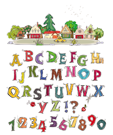 Kids vinyl rug colorful alphabet and numbers - TenStickers