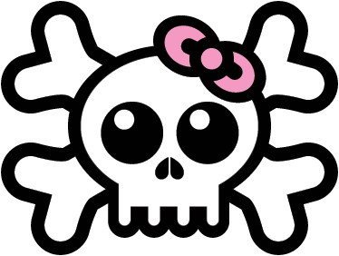 Kids vinyl rug skull with bow - TenStickers