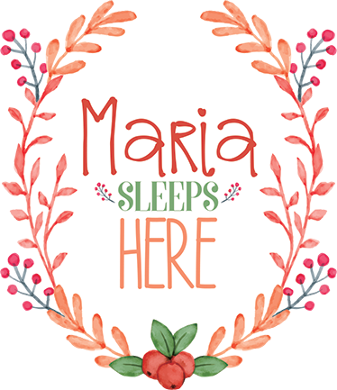 Kids vinyl rug with name sleeps here - TenStickers