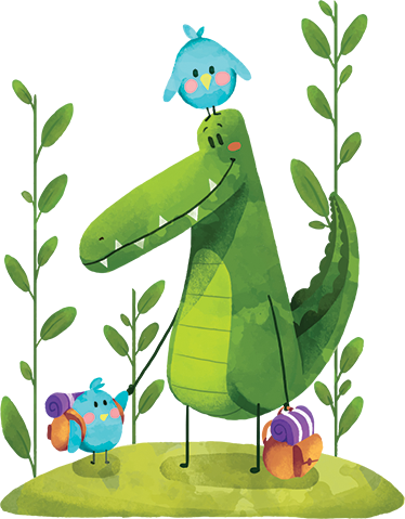 Kids vinyl rug swamp companions - TenStickers