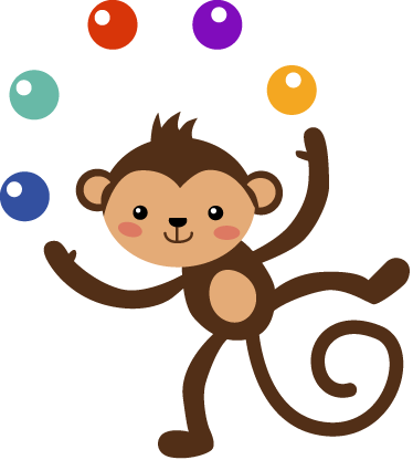 Kids vinyl rug juggling monkey decorative vinyl - TenStickers