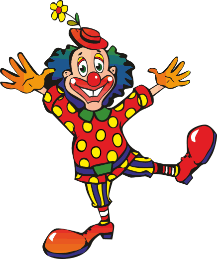 Kids vinyl rug featuring a dancing colorful clown - TenStickers