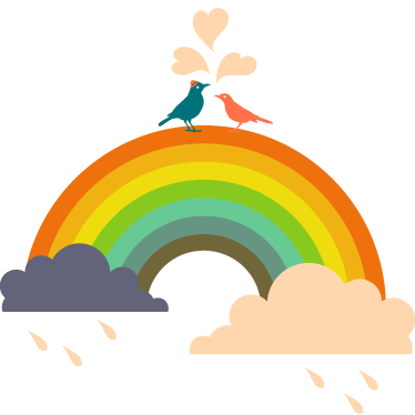 Kids vinyl rug birds on a rainbow - TenStickers