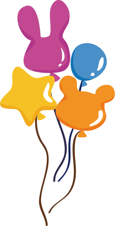 Kids vinyl rug colorful balloons with shapes - TenStickers