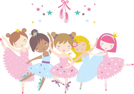Kids vinyl rug ballet stars colorful design - TenStickers