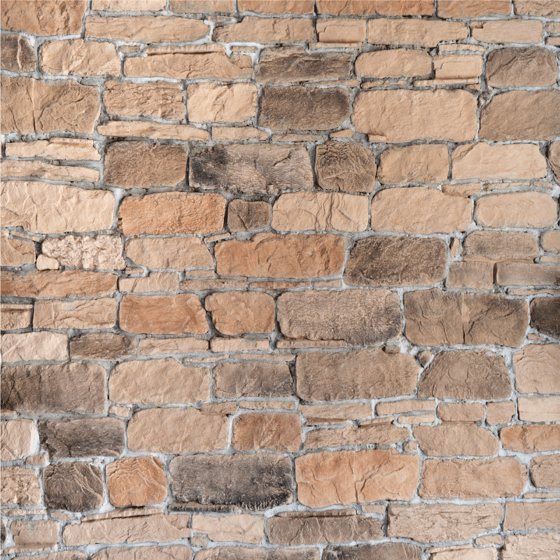 Bedroom vinyl rug light brown stone brick rustic design - TenStickers