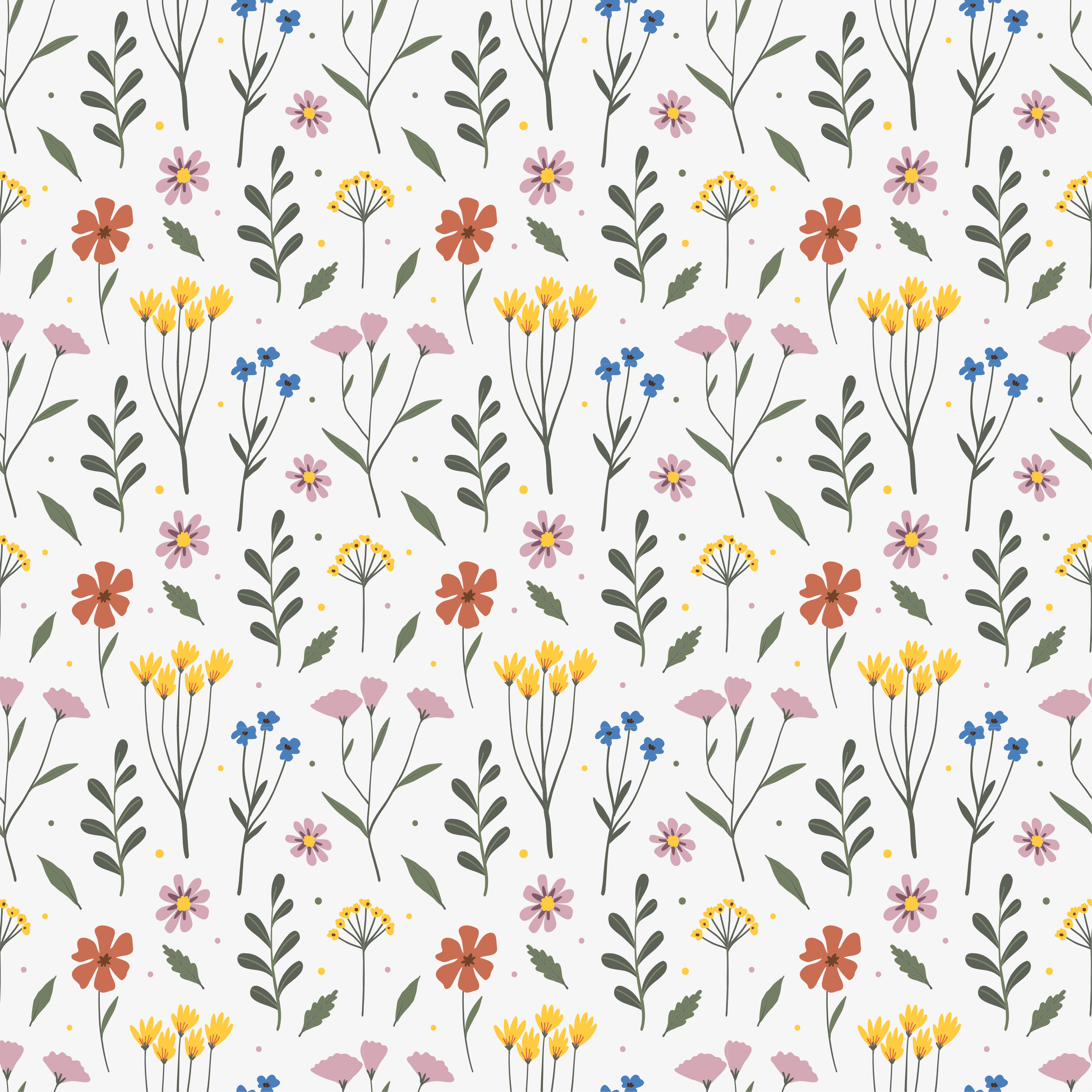 Bedroom vinyl rug with multicolor flower pattern - TenStickers