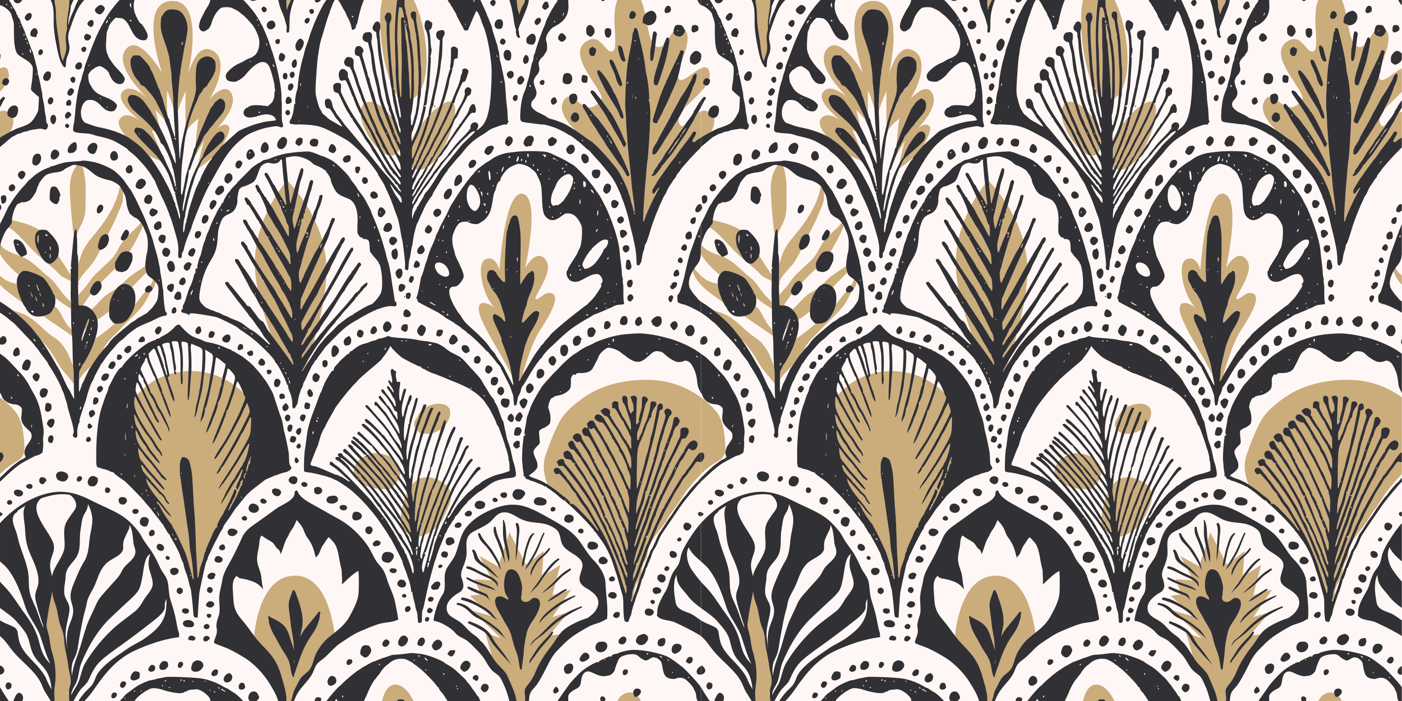 Bedroom vinyl rug with art deco fan design - TenStickers