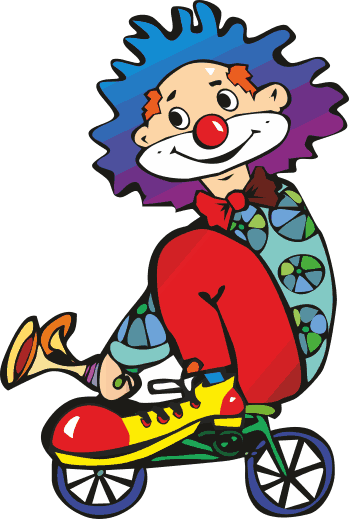 Kids vinyl rug clown on a bike - TenStickers
