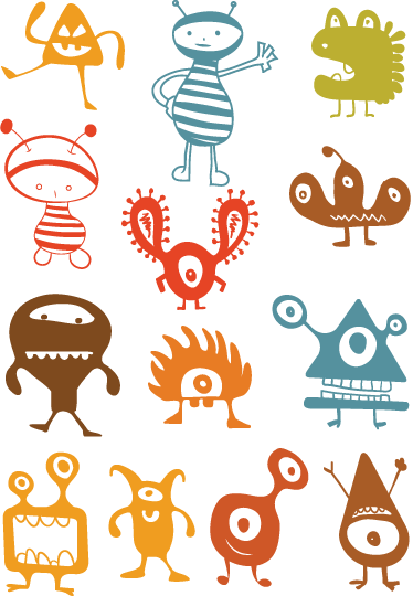 Kids vinyl rug featuring vibrant aliens - TenStickers