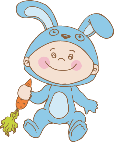 Kids vinyl rug bunny costume - TenStickers