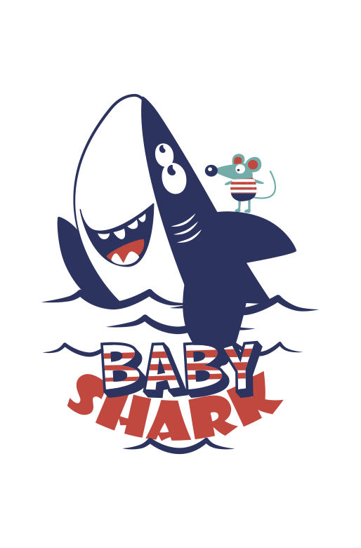 Kids vinyl rug baby shark fun design - TenStickers