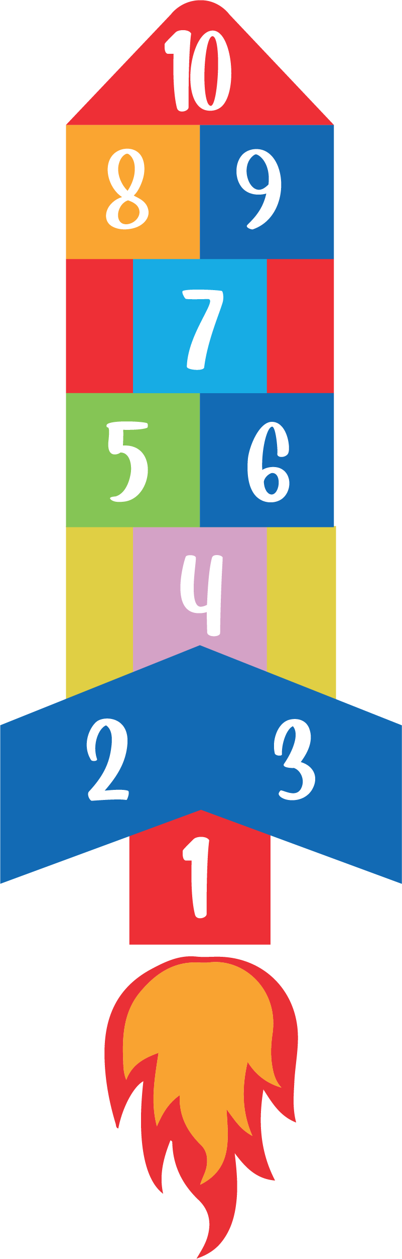 Vinyl rug gaming hopscotch rocket - TenStickers