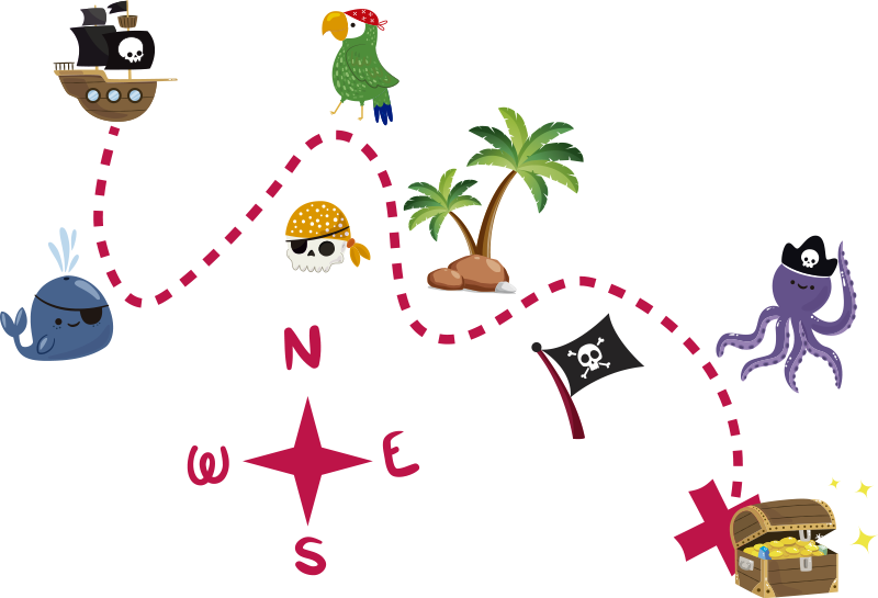 Vinyl rug gaming treasure map - TenStickers