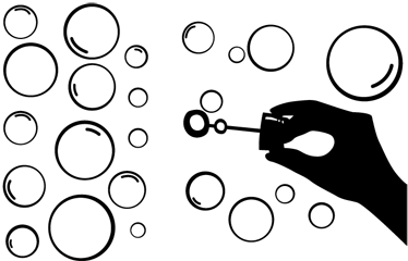 Vinyl rug gaming bubble hand silhouette decor - TenStickers