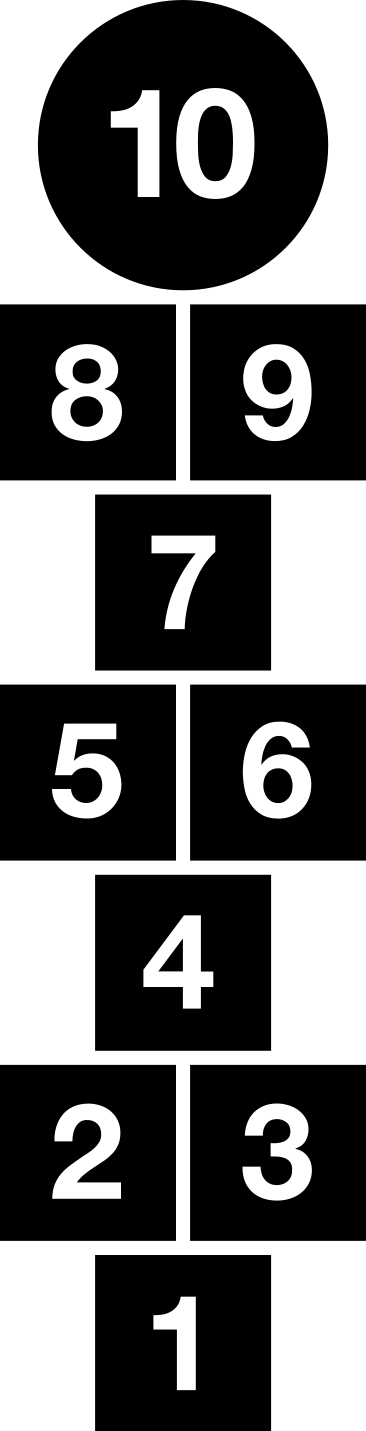 Vinyl rug gaming hopscotch squares design - TenStickers