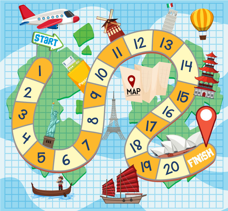 Vinyl rug gaming board game map design - TenStickers