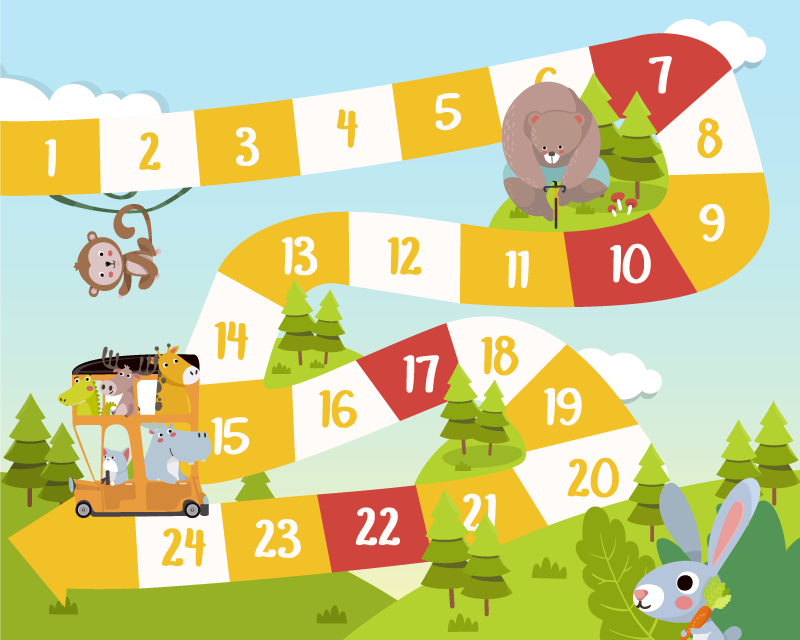 Vinyl rug gaming wildlife cartoon board game - TenStickers