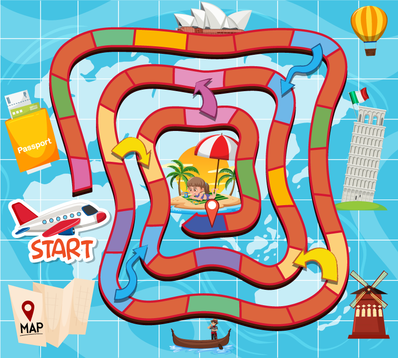 Vinyl rug gaming for board game journeys - TenStickers