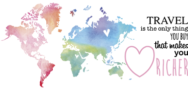 World map vinyl rug with travel text in english - TenStickers