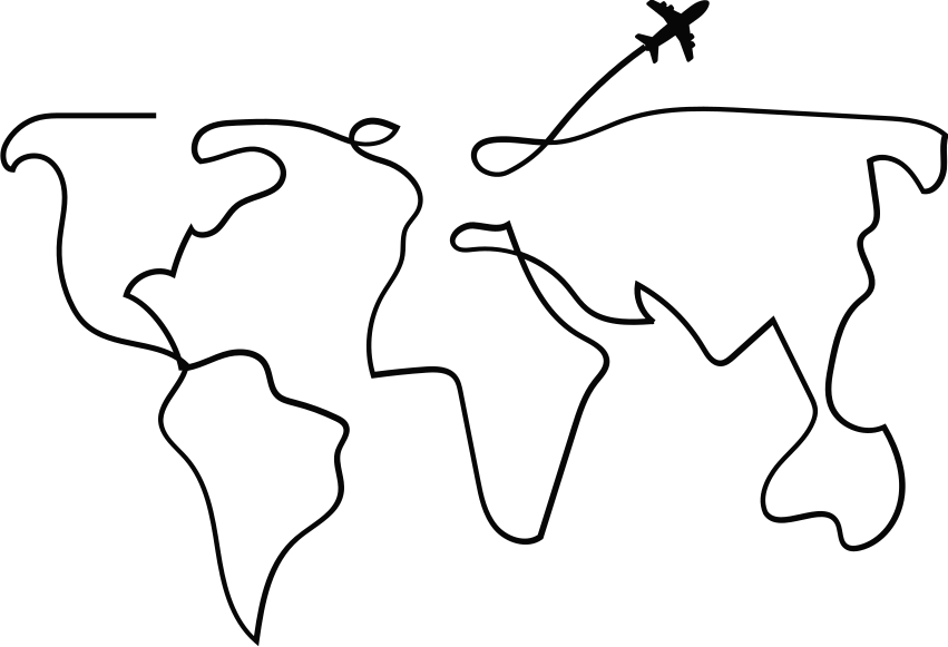 World map vinyl rug world map plane - TenStickers