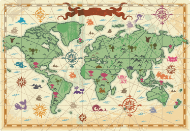 World map vinyl rug classic children's map vinyl - TenStickers