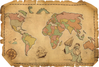 World map vinyl rug vintage decorative map - TenStickers