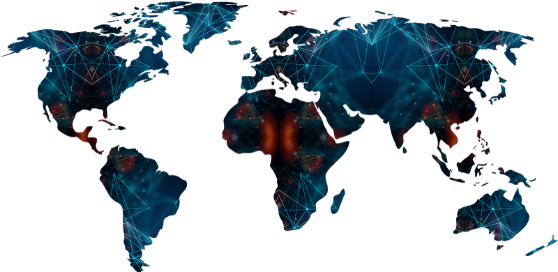 World map vinyl rug geometric world map design - TenStickers