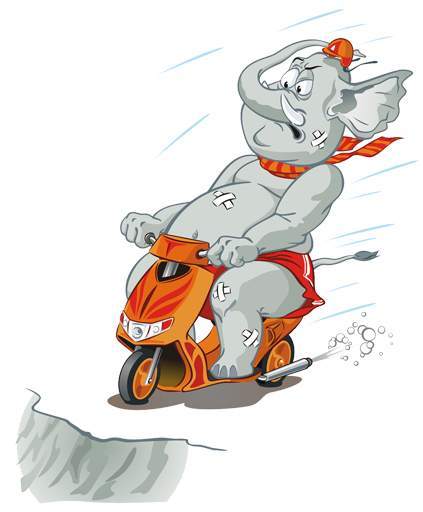 Kids vinyl rug elephant on motorcycle - TenStickers