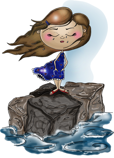 Kids vinyl rug girl at sea - TenStickers