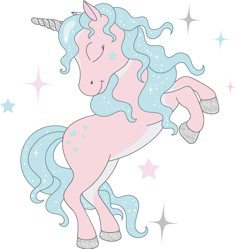 Kids vinyl rug with glimmer unicorns pattern - TenStickers