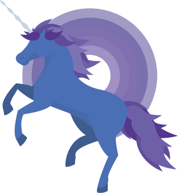 Kids vinyl rug blue and purple unicorn design - TenStickers
