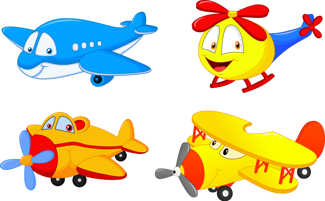 Kids vinyl rug with friendly planes and helicopters - TenStickers