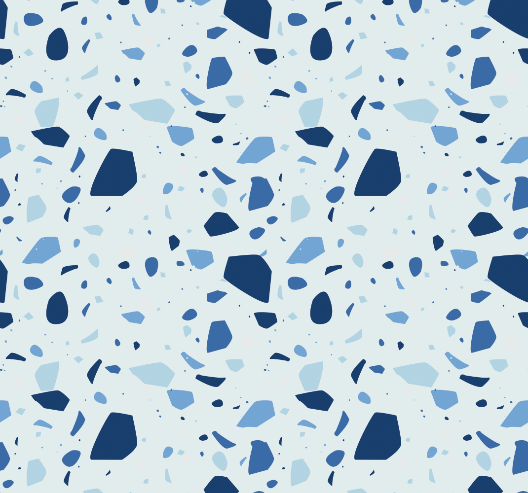 Vinyl rug bathroom in blue terrazzo design - TenStickers