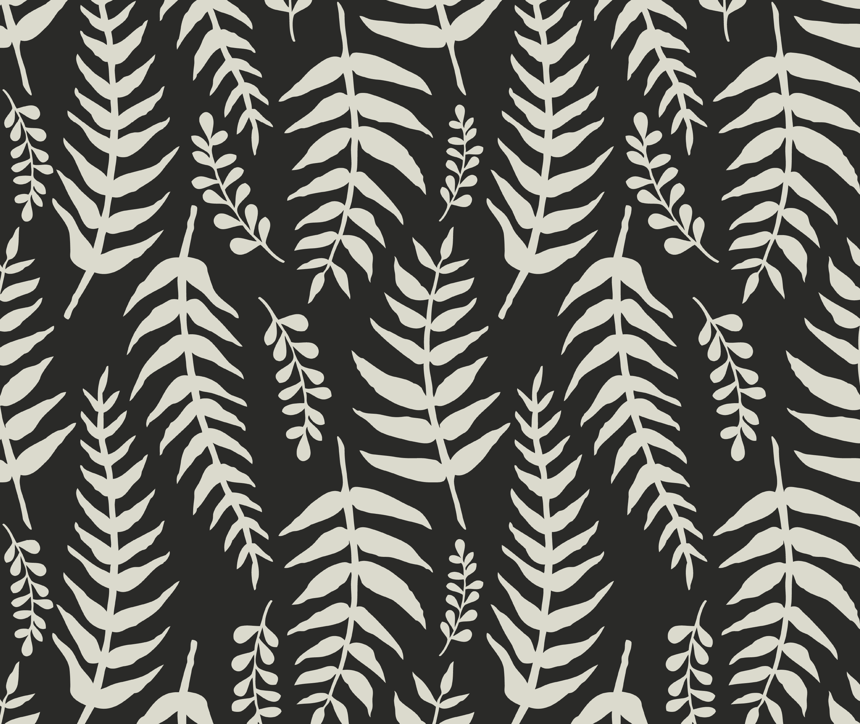 Vinyl rug bathroom black ferns design - TenStickers