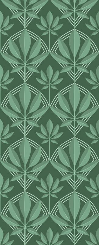 Vinyl rug bathroom art deco small bottle green leaves - TenStickers