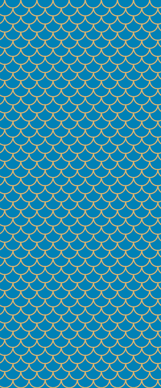 Vinyl rug bathroom blue fish scale design - TenStickers