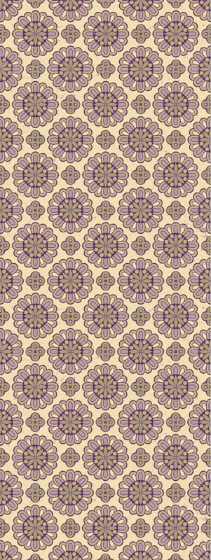 Vinyl rug bathroom in purple ethnic mandala style - TenStickers