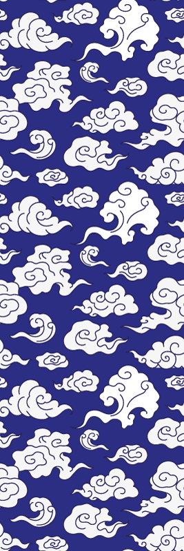 Vinyl rug bathroom with white clouds on blue - TenStickers