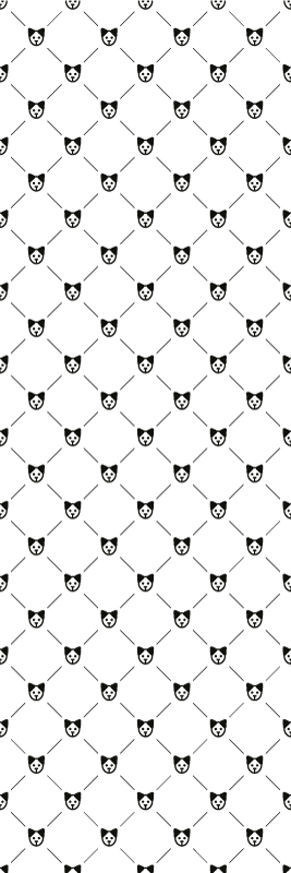 Vinyl rug bathroom black and white dog pattern - TenStickers
