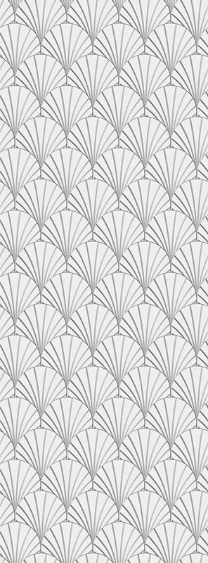 Vinyl rug bathroom art deco white shell design - TenStickers