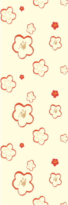Vinyl rug bathroom with red and cream daphne pattern - TenStickers