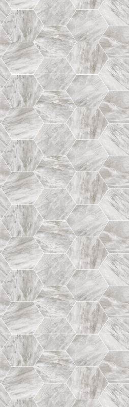 Vinyl rug bathroom gold marble hexagonal design - TenStickers